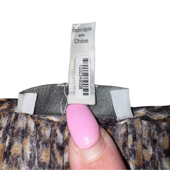 JOIE Brown Gold Dot Tassel Tribal Flowy Light Top Shirt 100% Silk Size Small - Picture 12 of 15